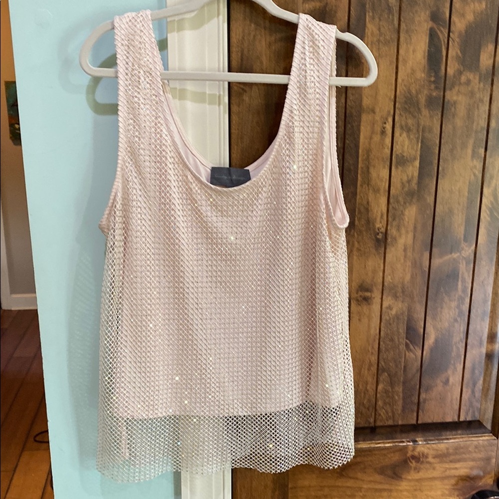 Sunday in Brooklyn by Anthropologie. Light Cream Mesh Tank Top. XL. Worn once.